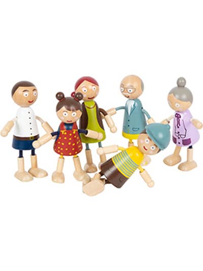 Small foot Biegepuppen Familie aus Holz 6er Set