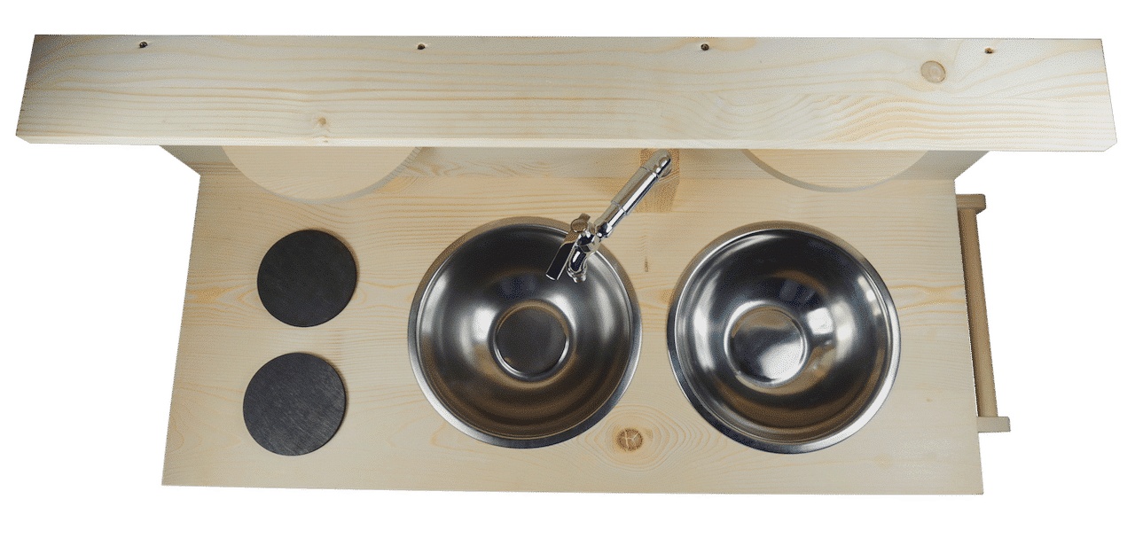 Matschküche mit Wasserhahn Entdecker 95 cm | MyHappyChild